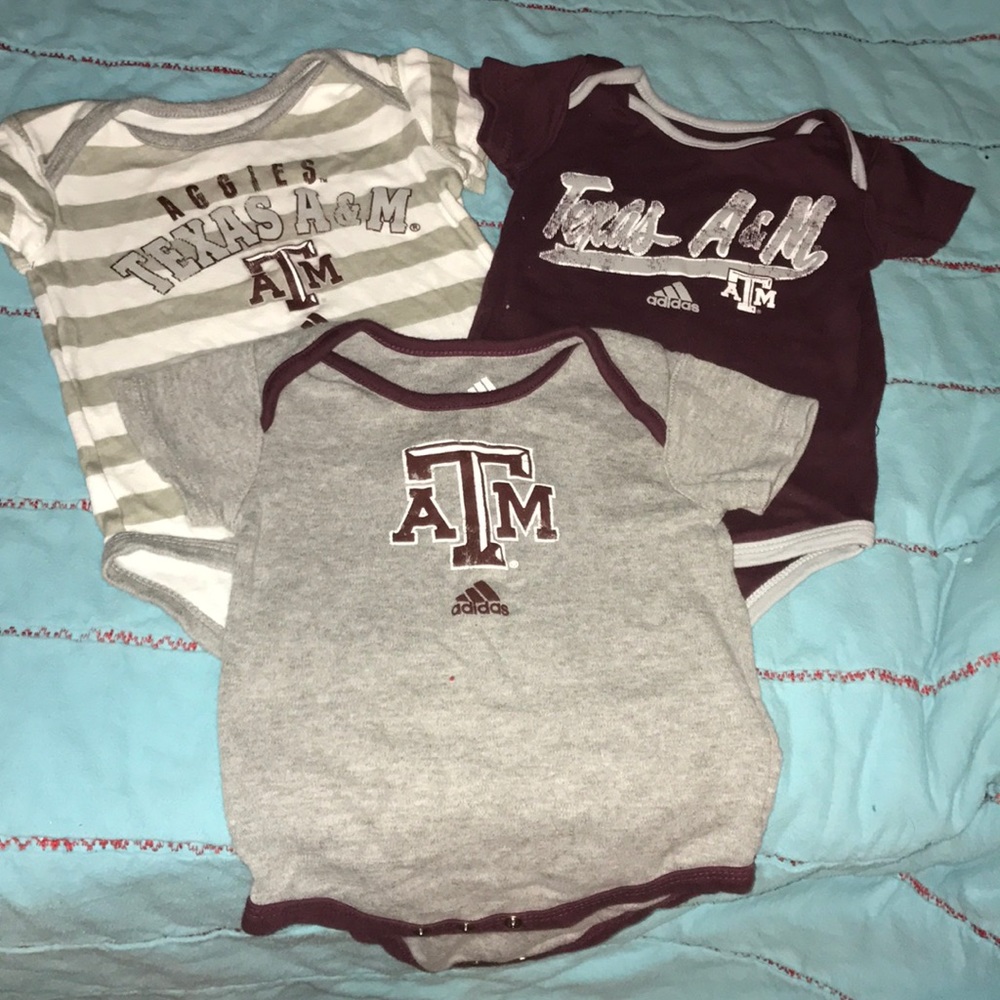 Three Texas A&M body suits for infant